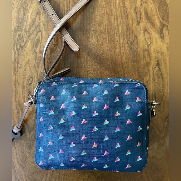 Fossil Airplane Crossbody Bag | Geometric Airplane Print | Leather Strap - Picture 9 of 9